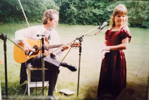 Young Lenne and her dad, making music.